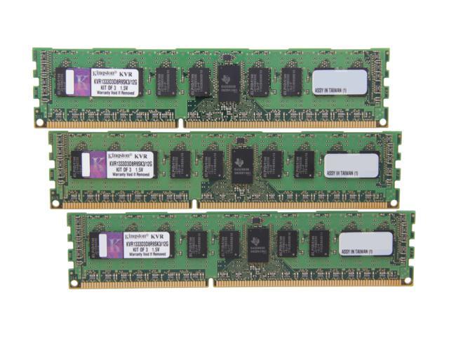 Kingston Server Memory DR x8 w/TS Model KVR1333D3D8R9SK3/12G