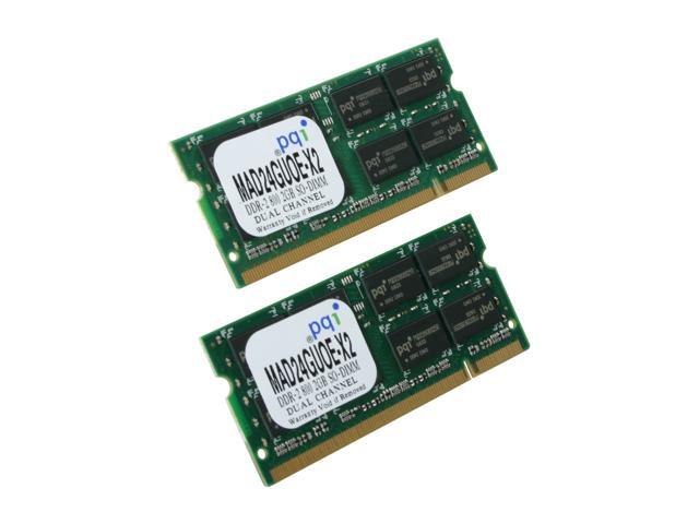 PQI POWER Series 4GB (2 x 2GB) 200-Pin DDR2 SO-DIMM DDR2 800 (PC2 6400) Dual Channel Kit Laptop Memory Model MAD24GUOE-X2