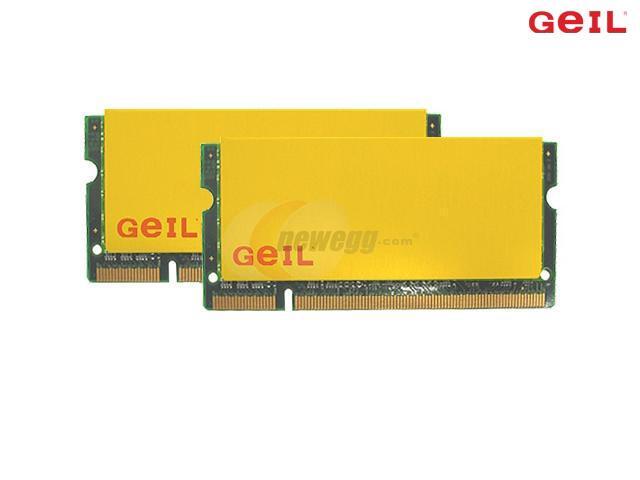 GeIL 2GB (2 x 1GB) 200-Pin DDR2 SO-DIMM DDR2 667 (PC2 5300) Dual Channel Kit Laptop Memory Model GX2S5300-2GDCA