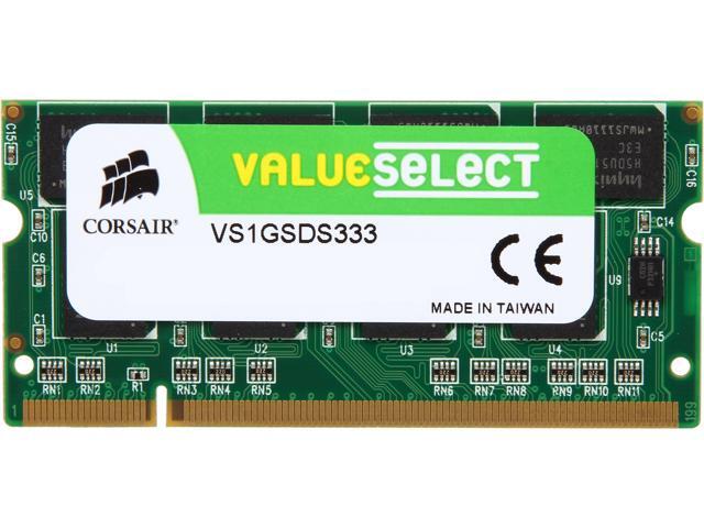 CORSAIR 1GB 200-Pin DDR SO-DIMM DDR 333 (PC 2700) Laptop Memory Model VS1GSDS333