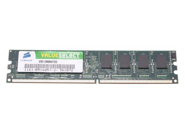 CORSAIR ValueSelect 512MB 240 Pin DDR2 SDRAM DDR2 667 (PC2 5300) Desktop Memory Model VS512MB667D2