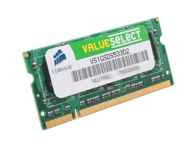 CORSAIR 1GB 200-Pin DDR2 SO-DIMM DDR2 533 (PC2 4200) Laptop Memory Model VS1GSDS533D2