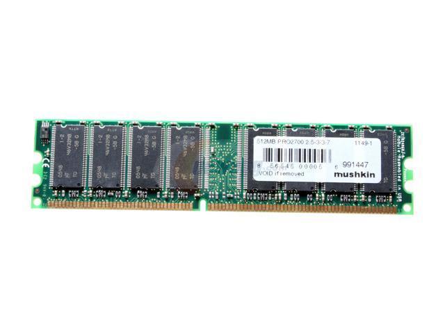 Mushkin Enhanced DDR Pro Series 512MB 184 Pin DDR SDRAM DDR 333 (PC 2700) System Memory Model 991447