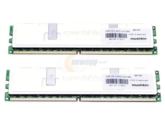 Mushkin Enhanced High Performance 2GB (2 x 1GB) 240 Pin DDR2 SDRAM DDR2 533 (PC2 4200) Dual channel kit System Memory Model 991391