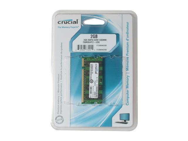 Crucial 2GB 200-Pin DDR2 SO-DIMM DDR2 533 (PC2 4200) Laptop Memory Model CT25664AC53E