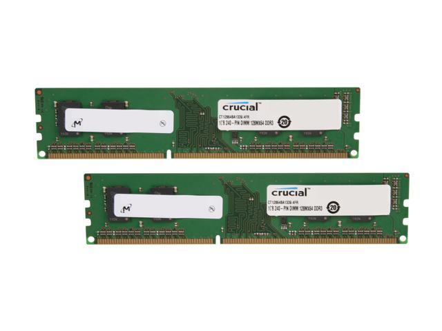 Crucial 2GB (2 x 1GB) 240-Pin DDR3 SDRAM DDR3 1333 (PC3 10600) Dual Channel Kit Desktop Memory Model CT2KIT12864BA1339