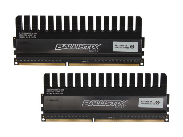 Crucial Ballistix 4GB (2 x 2GB) 240 Pin DDR3 SDRAM DDR3 1600 (PC3 12800) Desktop Memory Model BLE2KIT2G3D1608DE1TX0