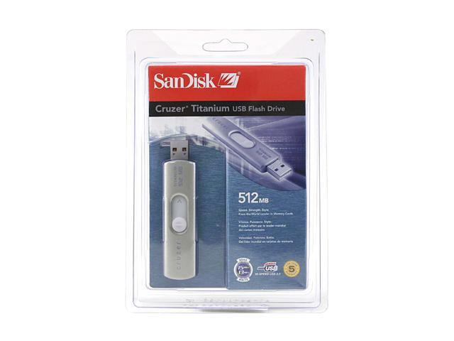 SanDisk Cruzer Titanium 512MB Flash Drive (USB2.0 Portable) Model SDCZ3 512 A10