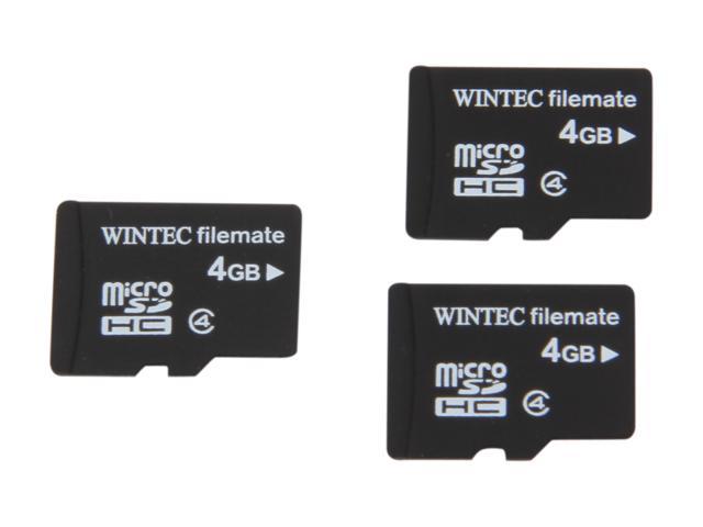 Wintec FileMate 12GB (4GB x 3) microSDHC Flash Card Model 3FMUSD4GB 3PK