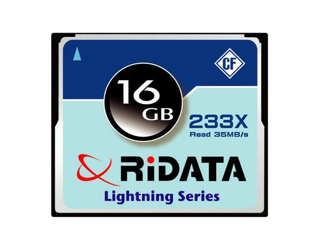 RiDATA 16GB Compact Flash (CF) Flash Card Model CFR16G-233X-LIG