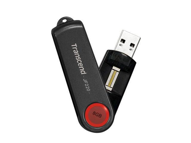 Transcend JetFlash 220 8GB Flash Drive (USB2.0 Portable) 256bit AES Encryption Model TS8GJF220