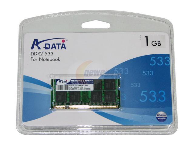 ADATA Vitesta 1GB 200-Pin DDR2 SO-DIMM DDR2 533 (PC2 4200) Laptop Memory Model ADOKD1A16
