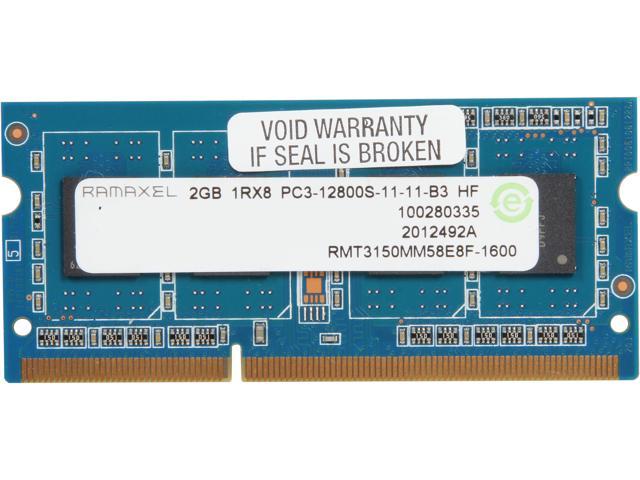 Open Box Ramaxel 2GB 204 Pin DDR3 SO DIMM DDR3 1600 (PC3 12800) Notebook Memory Model RMT3150MM58E8F 1600