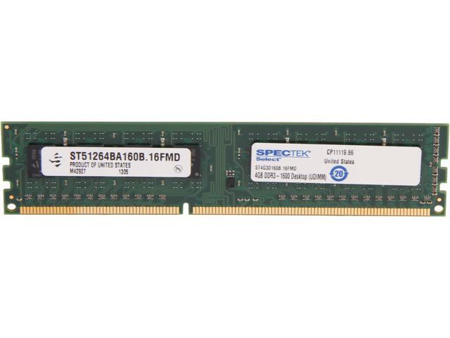 SPECTEK by Micron Technology 4GB 240 Pin DDR3 SDRAM DDR3 1600 (PC3 12800) Desktop Memory Model ST4G3D160B