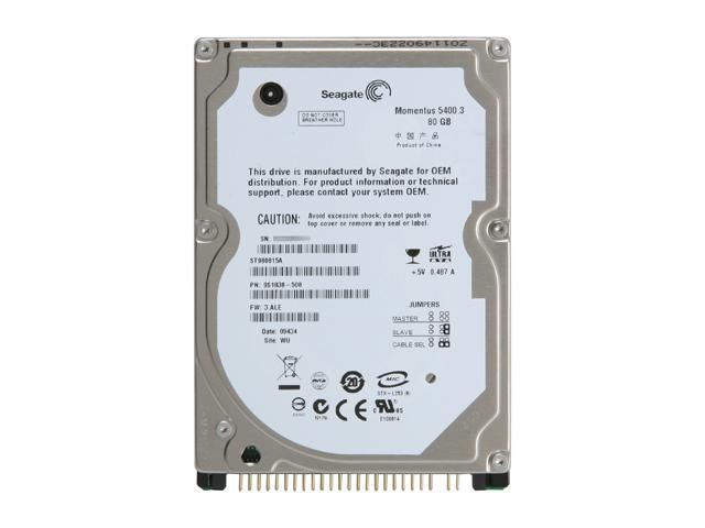 Seagate Momentus 5400.3 ST980815A 80GB 5400 RPM 8MB Cache IDE Ultra ATA100 / ATA-6 2.5