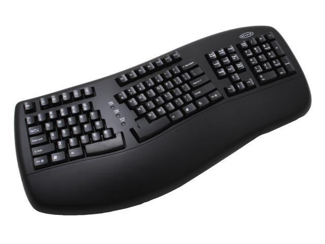 BELKIN F8E887-BLK Black 107 Normal Keys USB Wired Ergonomic Keyboard ...