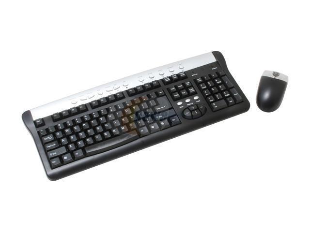 SPEC Research KD-998AB Gray & Black RF Wireless Standard Multimedia Keyboard & Ball Mouse Combo