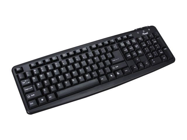 Rosewill RK-200 - Standard Keyboard - Black, 107 Normal Keys, USB Wired