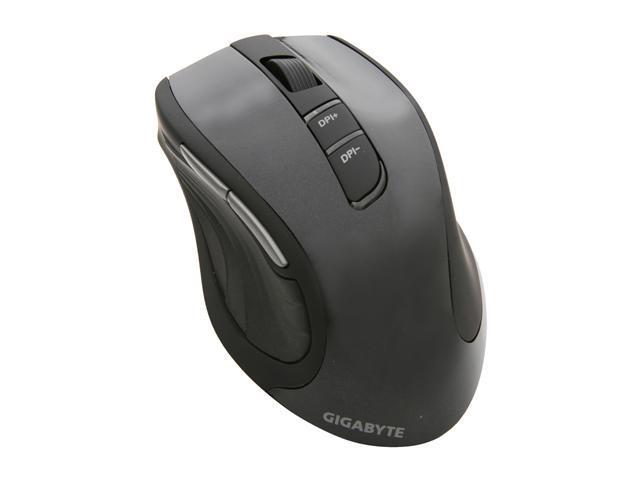 GIGABYTE ECO600 GM ECO600 Black 1 x Wheel USB RF Wireless Laser 1600 dpi Mouse