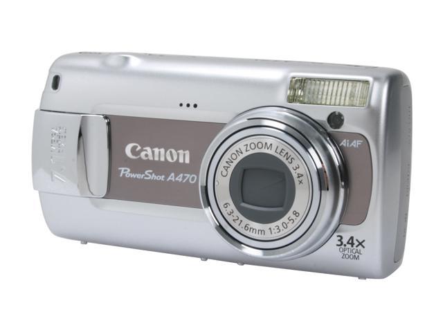 Canon PowerShot A470 Gray 7.1 MP 3.4X Optical Zoom Digital Camera ...