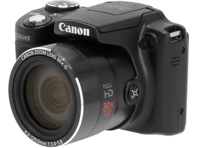 Canon PowerShot SX510 HS Black Approx. 12.1 Megapixels 30X Optical Zoom ...