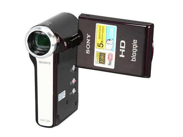 Open Box SONY MHS CM5 Eggplant 1/2.5" CMOS 2.5" 230K Swivel LCD 5x Optical HD bloggie Camera