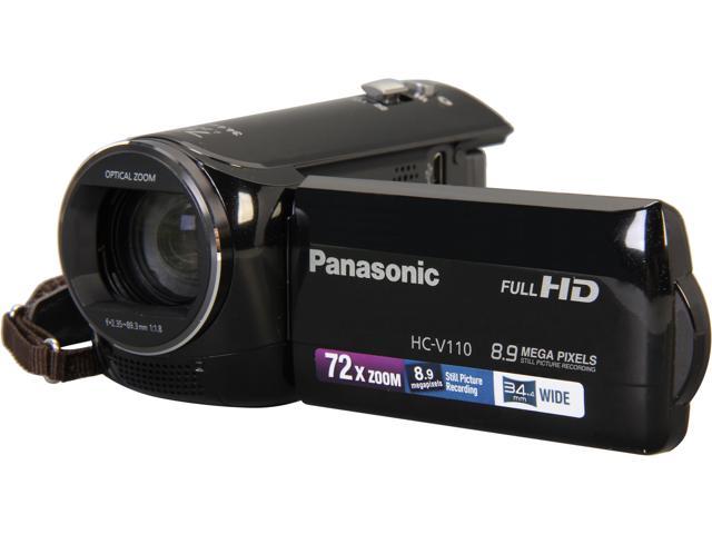 Panasonic HC V110K Black 1/5.8" MOS 2.7" LCD 38X Optical Zoom Full HD HDD/Flash Memory Camcorder