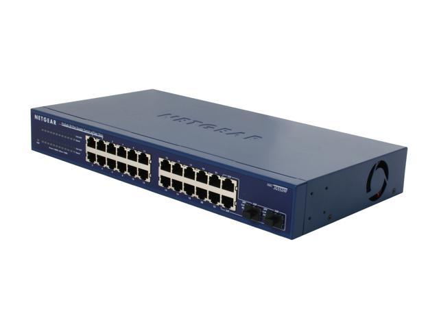 NETGEAR 24 Port w/ 2 SFP port Gigabit Business Class Rackmount Switch   Lifetime Warranty (JGS524F)