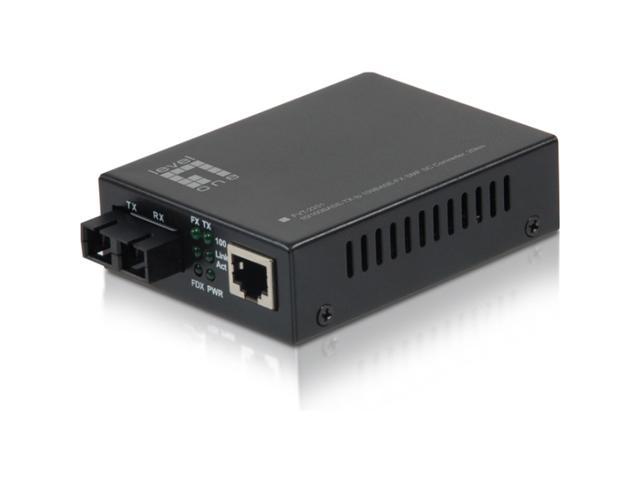 Open Box LevelOne FVT 2201 10/100BASE TX to 100BASE FX SMF SC Mini Media Converter, 20km