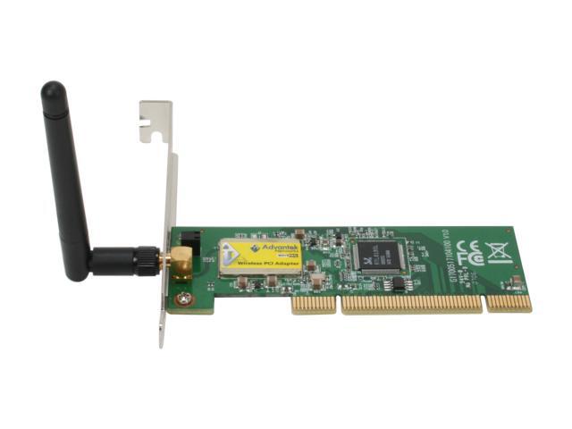 Advantek AWN PCI 54R Wireless Adapter IEEE 802.11b/g PCI v2.2 compliant interface Up to 54Mbps Wireless Data Rates