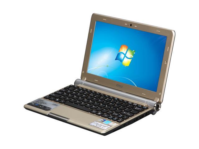 MSI Wind U160 007US Gold Intel Atom N450(1.66 GHz) 10.0" WSVGA 1GB Memory 250GB HDD Netbook