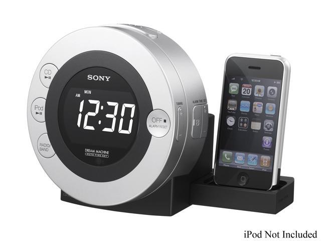 Open Box SONY   CD Clock Radio Compatible w/ most iPods, iPhones ICF CD3iPSIL