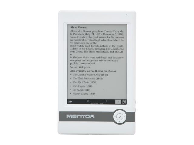 Astak EB600WHT Mentor E Book Reader with 6" E Ink Screen and Multi Language Support, White