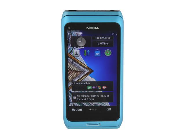 Nokia Blue 3G Unlocked GSM Smart Phone w/ Symbian^3 / 4" AMOLED Touch Screen / Multi Touch Input / 8MP Camera (E7)