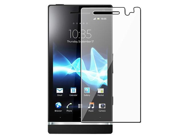 Insten Black S Shape TPU Case + Clear Film + USB + Car Charger + Holder For Sony Xperia U ST25i