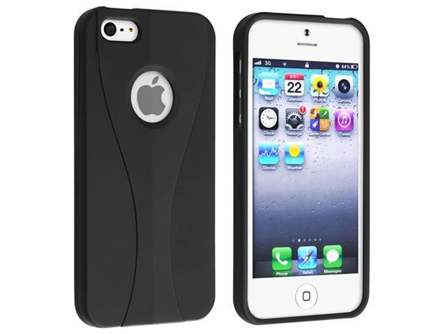 Insten Snap on Case Cover Compatible with Apple iPhone 5 / 5S, Black/ Black Cup Shape