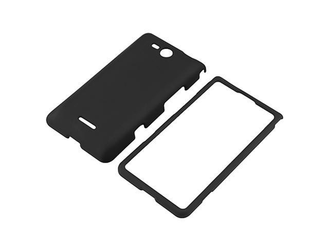 Insten Snap on Rubber Coated Case Cover Compatible with LG Lucid VS840, Black