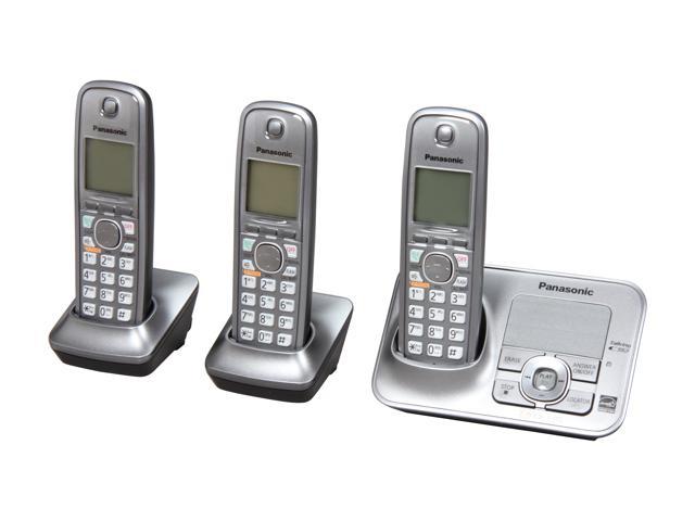 Panasonic KX TG4133M 1.9 GHz Digital DECT 6.0 3X Handsets Cordless Phone Integrated Answering Machine