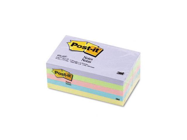 Post it Notes 655 AST Original Pads in Pastel Colors, 3 x 5, Five Pastel Colors, 5 100 Sheet Pads/Pack