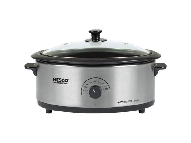 NESCO 4816 25 30 6 Quart Nonstick Roaster Oven (Stainless Steel)
