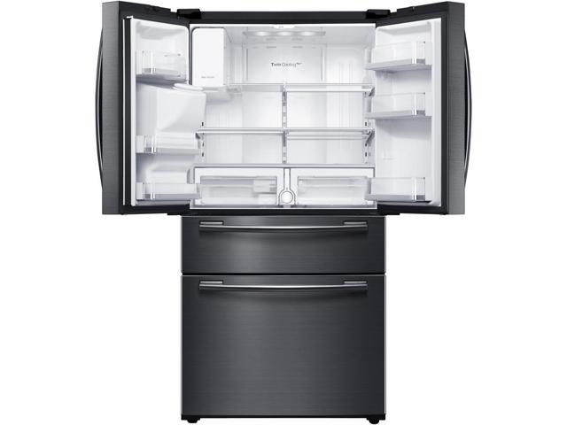Samsung 33"-Wide 25 cu ft Capacity 4-Door French Door Refrigerator Samsung Black Stainless Steel Refrigerator 33 Inches Wide