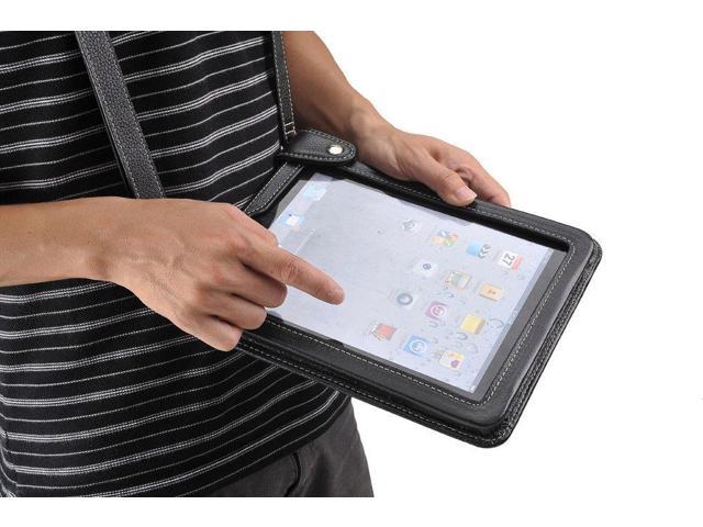 Open Box: Hands-Free Leather iPad Case With Neck Strap Portrait View ...