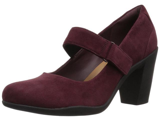 CLARKS Womens adya clara Suede Closed Toe Mary Jane Pumps Burgundy Size 6.0 CLARKS Womens adya clara Suede Closed Toe Mary Jane Pumps Burgundy Size 6.0