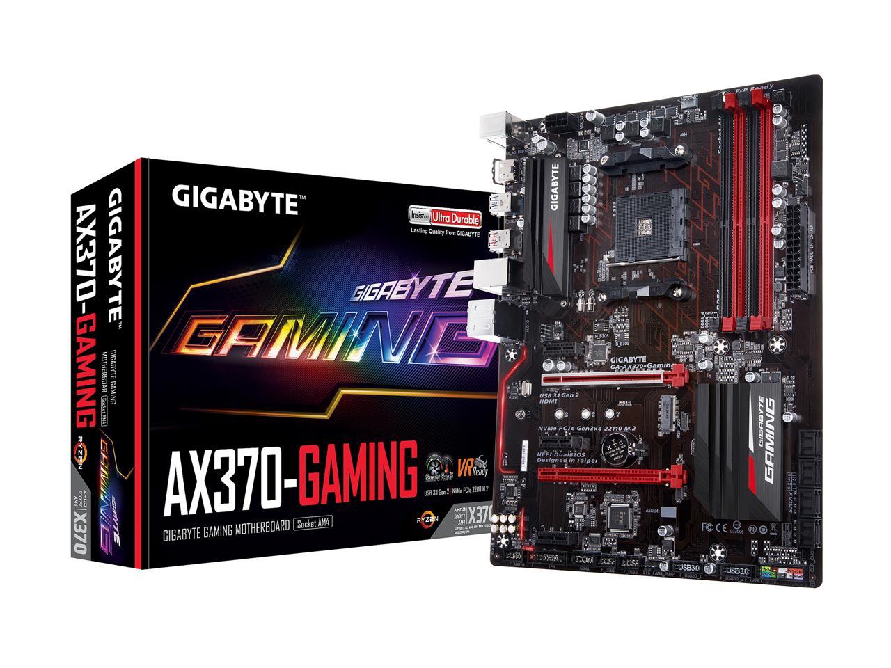 Gigabyte GA-AX370-Gaming (rev. 1.0) AM4 ATX AMD Motherboard + Deepcool Dukase WHV2 Mid Tower ATX Case