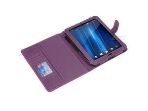    GTMax Purple Leather Wallet Case for HP TouchPad