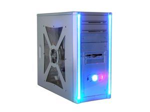   8815 Silver/Blue Steel ATX Mid Tower Computer Case 430W Power Supply