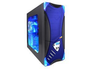 APEVIA X Plorer ATXB8KLW BL Black/Blue Computer Case With Side Panel 