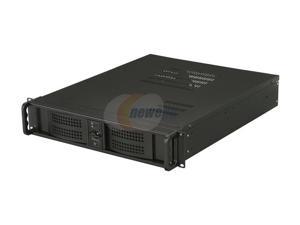 Athena Power RM 2U2015SV55 Black 2U Rackmount Server Case With Ver. 2.91 EPS 12V 550W Dual Fan Server Power Supply 1 External 5.25" Drive Bays