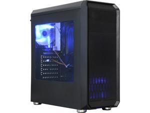 DIYPC DIY-J22 Black USB 3.0 ATX Mid Tower Gaming Computer Case with Pre-installed 2 x Blue LED Fans