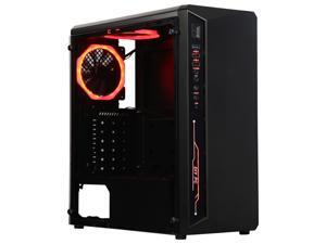 DIYPC DIY-Model X – RGB Black USB3.0 Steel/ Tempered Glass ATX Mid Tower Gaming Computer Case w/Tempered Glass Panel ...